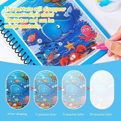 Reusable Magic Coloring Water Book (Pack Of 6 Books + 6 Pens)