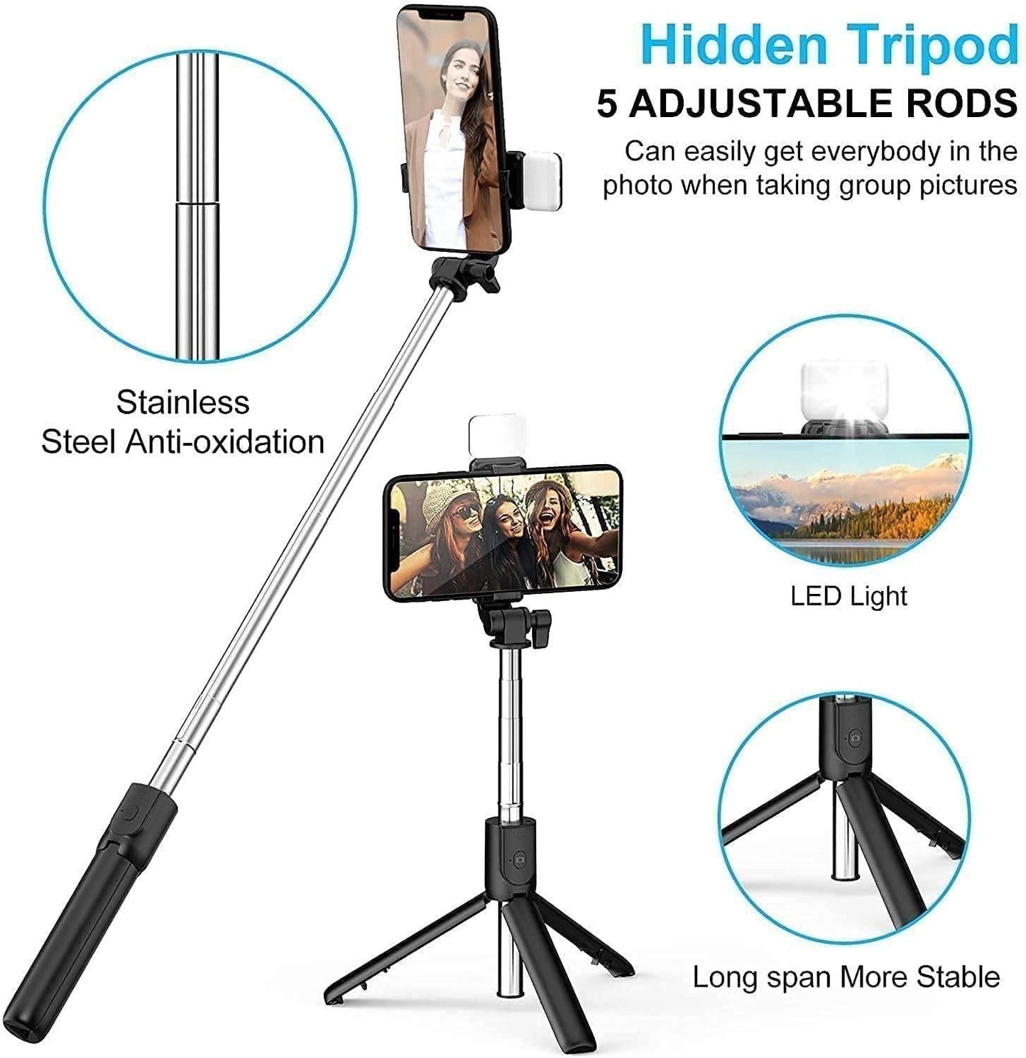 Professional video Microphone kit with Tripod Stand and LED Light