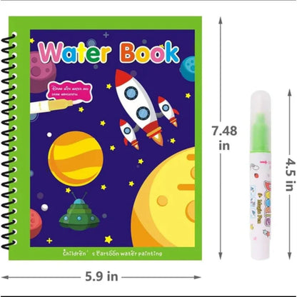 Reusable Magic Coloring Water Book (Pack Of 6 Books + 6 Pens)