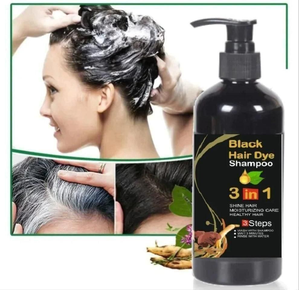 BLACK HAIR DYE SHAMPOO 3-IN-1 (NO SIDE EFFECT) - 🔥Buy 1 Get 1 Free 🔥