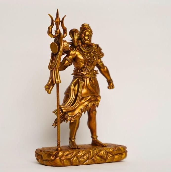 Shiva-The Protector Antique Gold