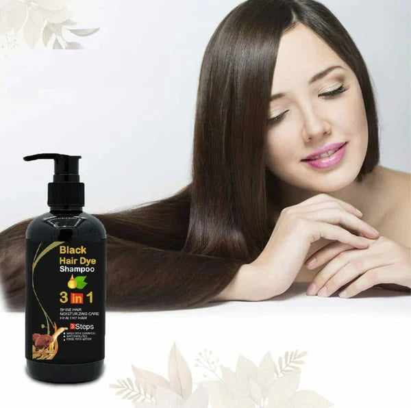 BLACK HAIR DYE SHAMPOO 3-IN-1 (NO SIDE EFFECT) - 🔥Buy 1 Get 1 Free 🔥