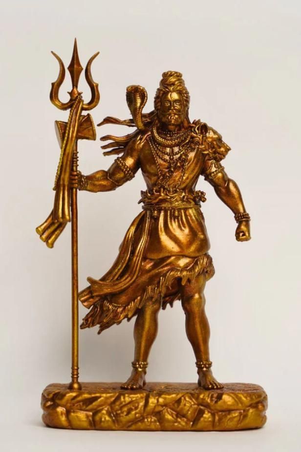 Shiva-The Protector Antique Gold